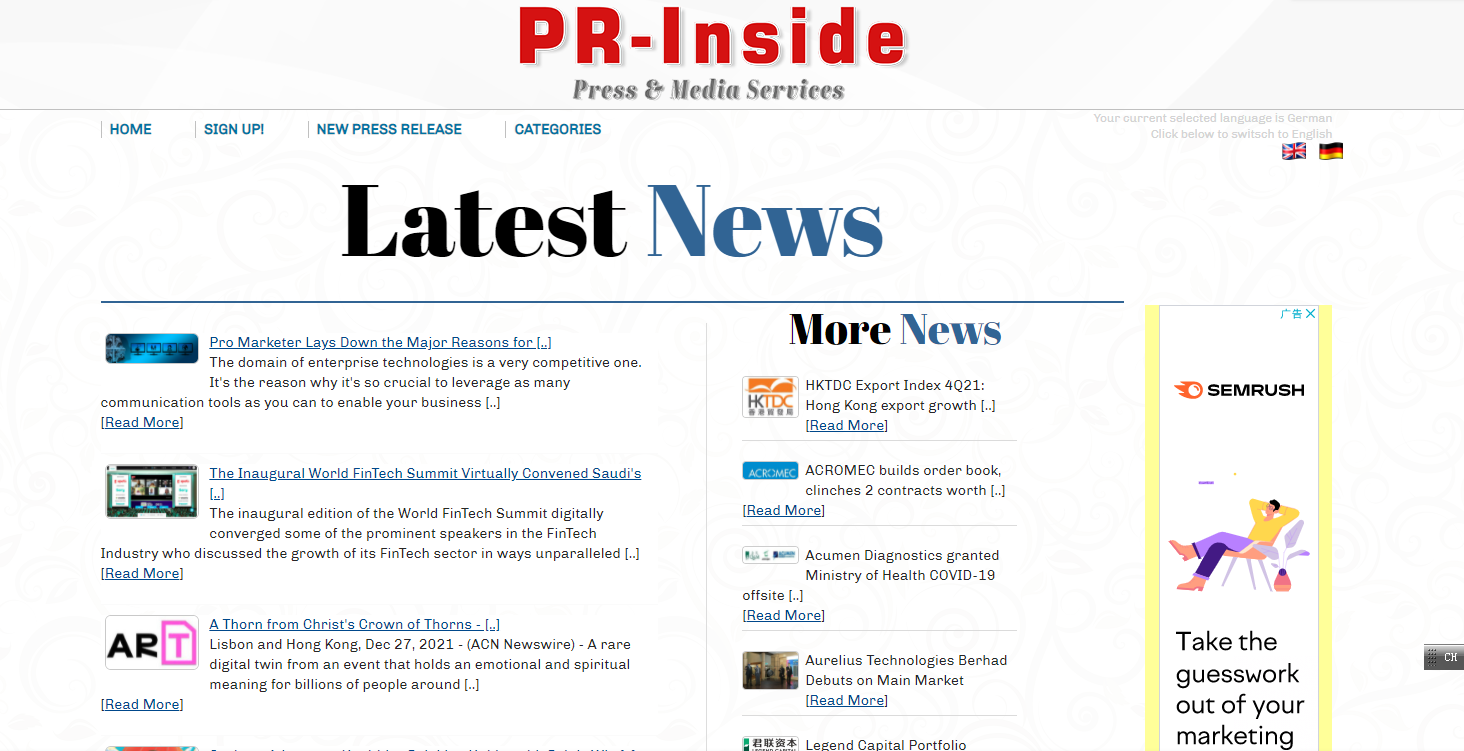 PR-Inside-基于欧洲的免费分发新闻网站
