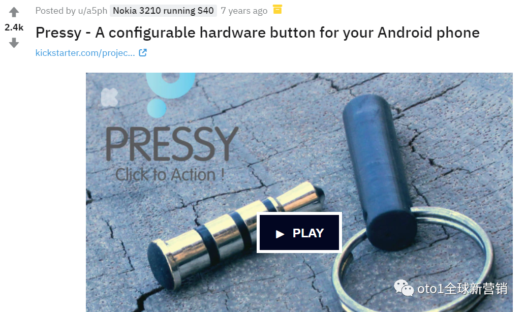 众筹产品Pressy安卓外置按键在Reddit上发帖